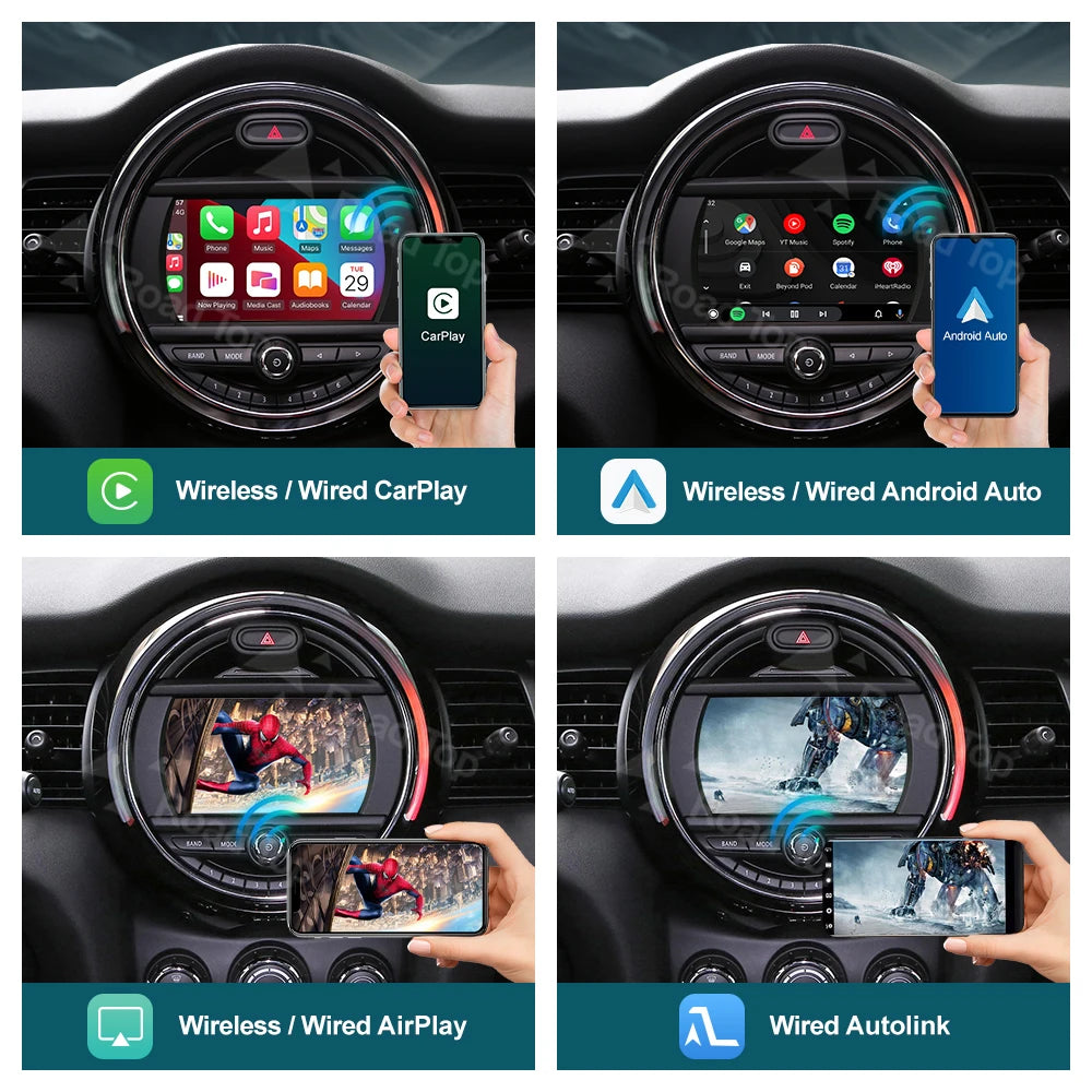 For MINI Cooper John Cooper Works F54 F55 F56 F57 2018-2023 EVO System RoadTop CarPlay Wir