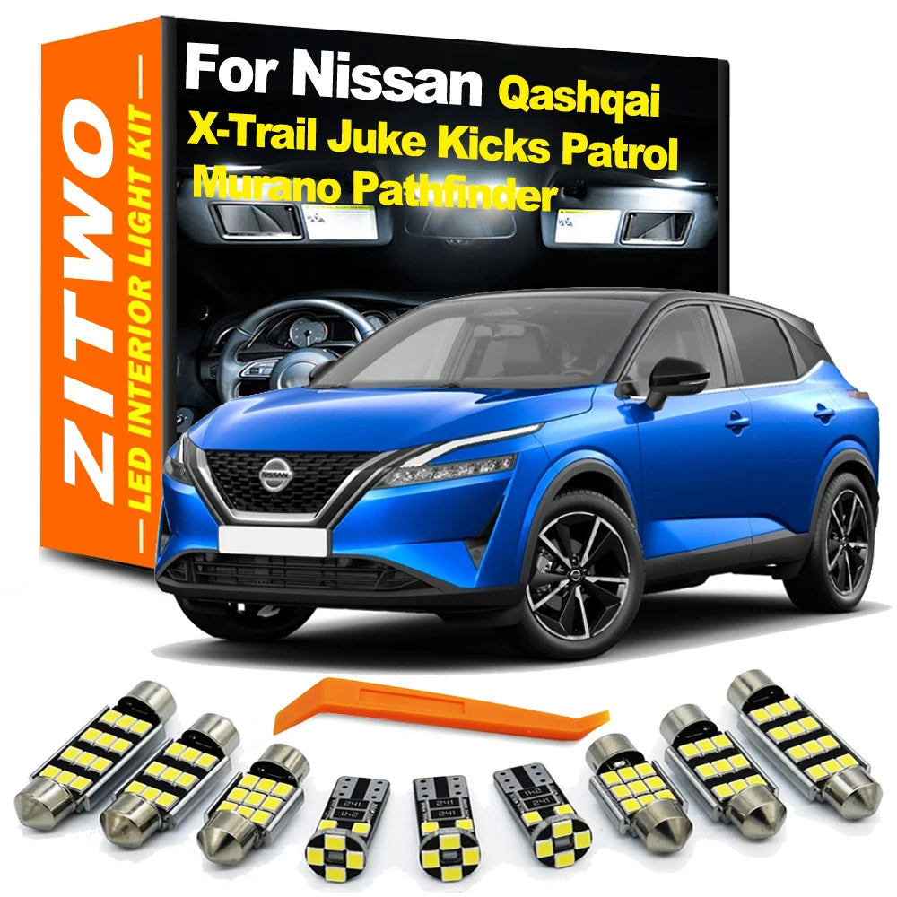 ZITWO LED Interior Light Kit For Nissan Qashqai J10 J11 J12 X-Trail T30 T31 T32  for Nissan J11 Y62 J12 - Canbus LED Car