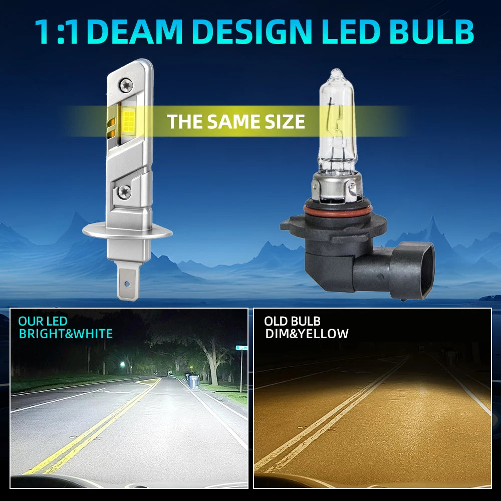 3570 CSP Chips 25000LM 130W H1 High Beam LED Headlight 6000K White Canbus For Alfa Romeo G