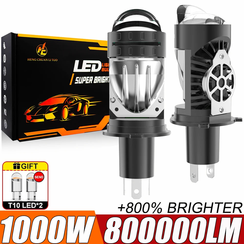 H4 Auto Lamp Mini Lens LED H4 Bulbs Headlight 800000LM Car Motorcycle Hi/ lo beam Dual Pro