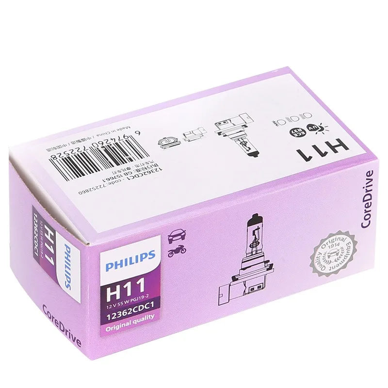 Philips Vision H11 12V 55W PGJ19-2 Standard Car Headlight Halogen Auto Lamp Original High