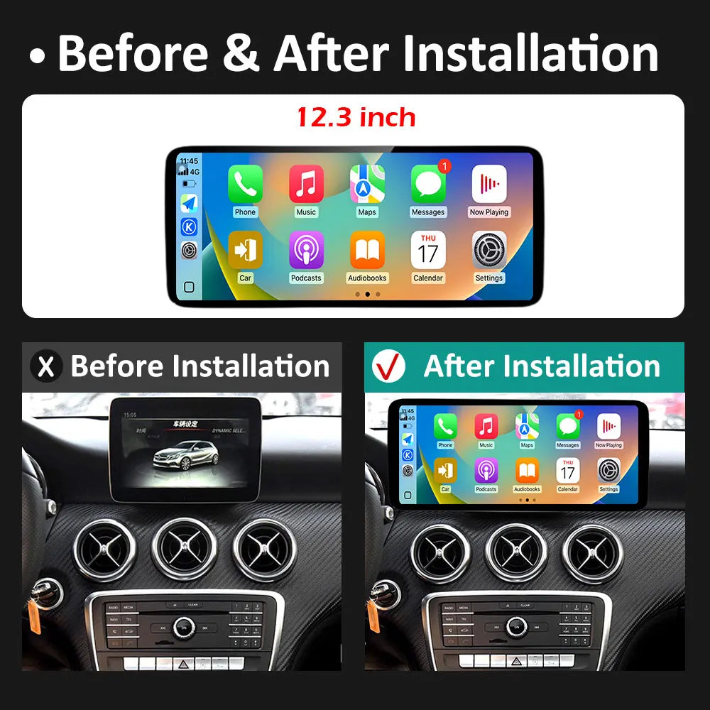 Android 16 GPS BT For BENZ A CLASS CLA GLA W176 2012 - 2018 Wireless Carplay 4G Car Video  | AUTOKITSHOP