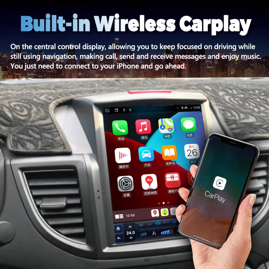 10.4" Screen Android Multimedia Player For Honda CRV CR-V 2.0L 2.4L 2012-2016 Auto Radio N