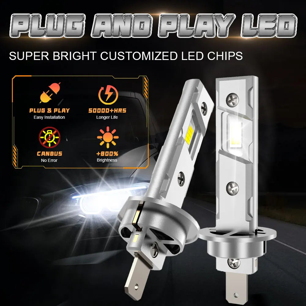 H1 H7 CANBUS Bulb 1200000LM Super Bright 6000K Cool White Led Automobile Lamps Plug And Pl