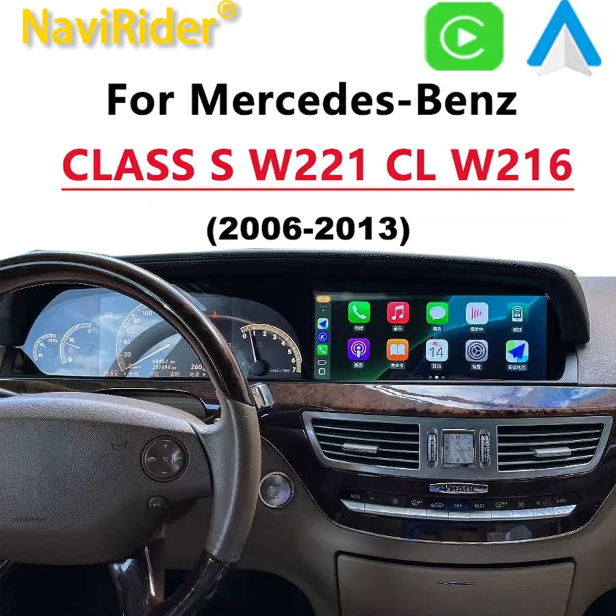 12.3inch Android 15 Car Multimedia Radio For Mercedes Benz S Class W221 CL W216 S350 S300  | AUTOKITSHOP