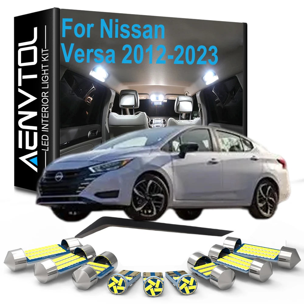 10-Piece LED Interior Light Kit for Nissan 2012-2017 - Canbus Error-Free Interior Bulbs