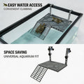 Turtle Tank Hanging Basking Platform Suction Mount Non‑Slip Ramp Rest Dock with Feeding Tray Aqu - Automotive LED Light