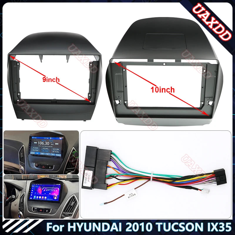 For HYUNDAI 2010 TUCSON IX35 9- 10.1INCH Car Radio Plastic Fascias Panel Dashboard Frame I
