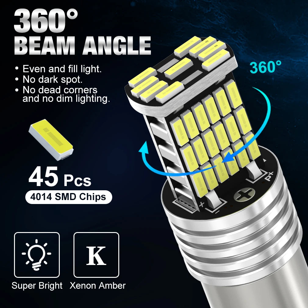 P21W LED Light Bulbs BA15S 1156 BAY15D 1157 P21/5W LED Signal Light Canbus BAU15S PY21W T2