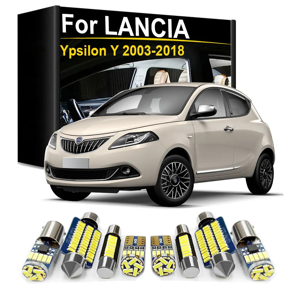 LED Interior Light Kit for Lancia Ypsilon Y 843 846 312 2003- 2010 - Canbus Dome Map Door Trunk Bulbs | AUTOKITSHOP