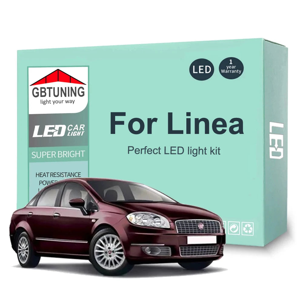 12-Piece LED Interior Light Kit for Fiat Linea - Canbus Error-Free Bulbs | AUTOKITSHOP