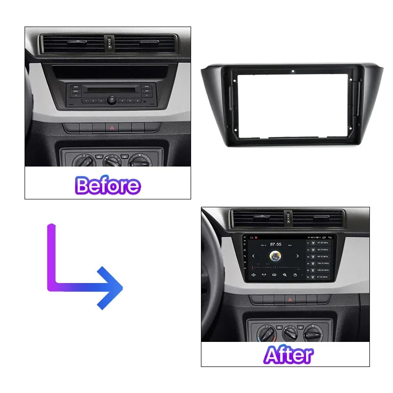 9'' Car Radio Frame Cable for Skoda Fabia 2015 Audio Face Plate Dask Kit Fascia Frame Line | AUTOKITSHOP