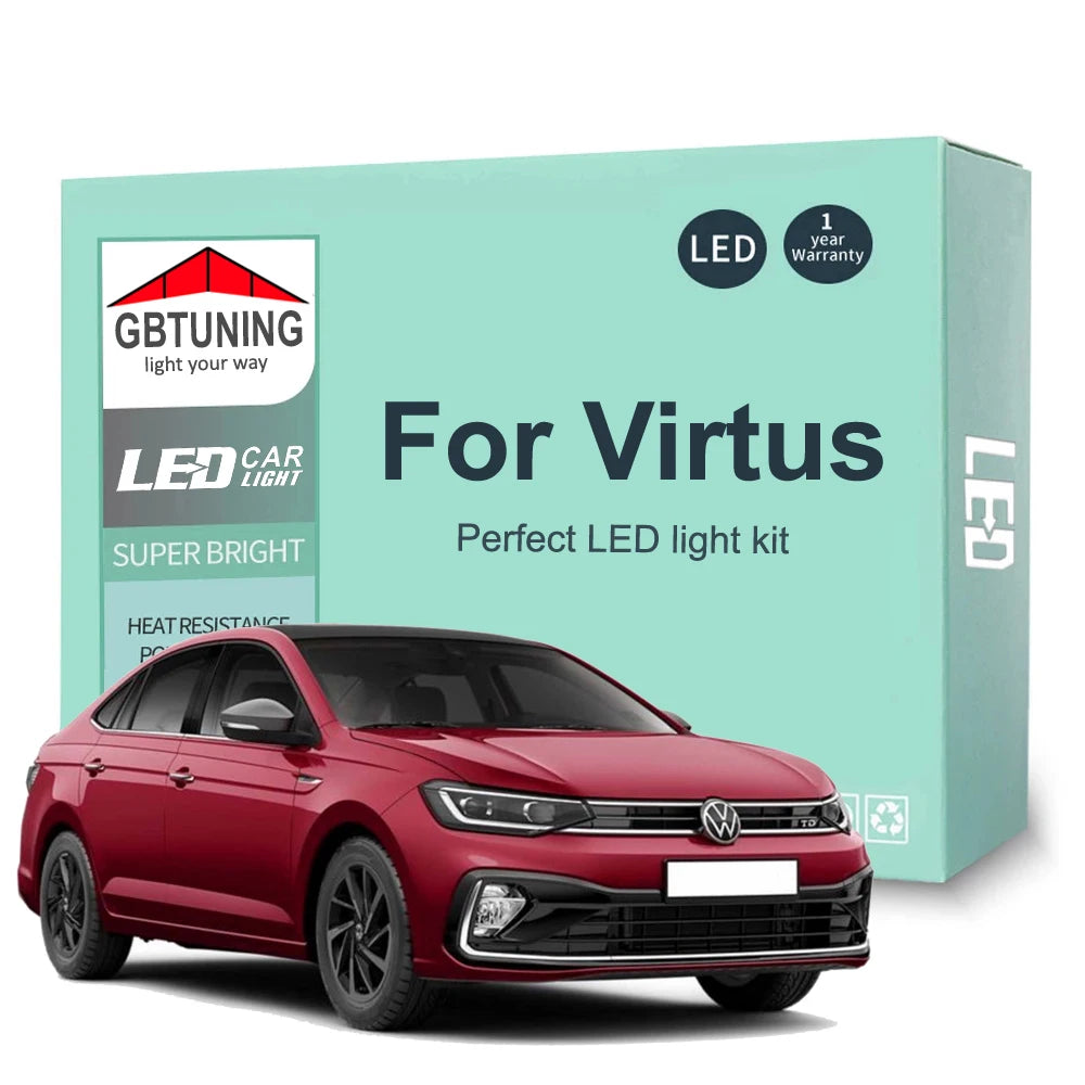 10-Piece LED Interior Light Kit for Volkswagen VW Virtus - Canbus Error-Free Bulbs | AUTOKITSHOP