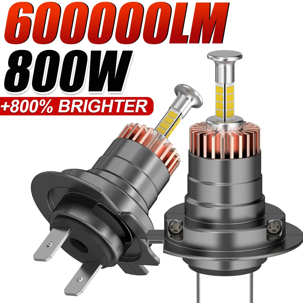800W 360 H7 LED Car Headlight Bulb Canbus 600000LM Light for Car Turbo Mini H7 LED HeadLam