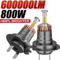 800W 360 H7 LED Car Headlight Bulb Canbus 600000LM Light for Car Turbo Mini H7 LED HeadLam