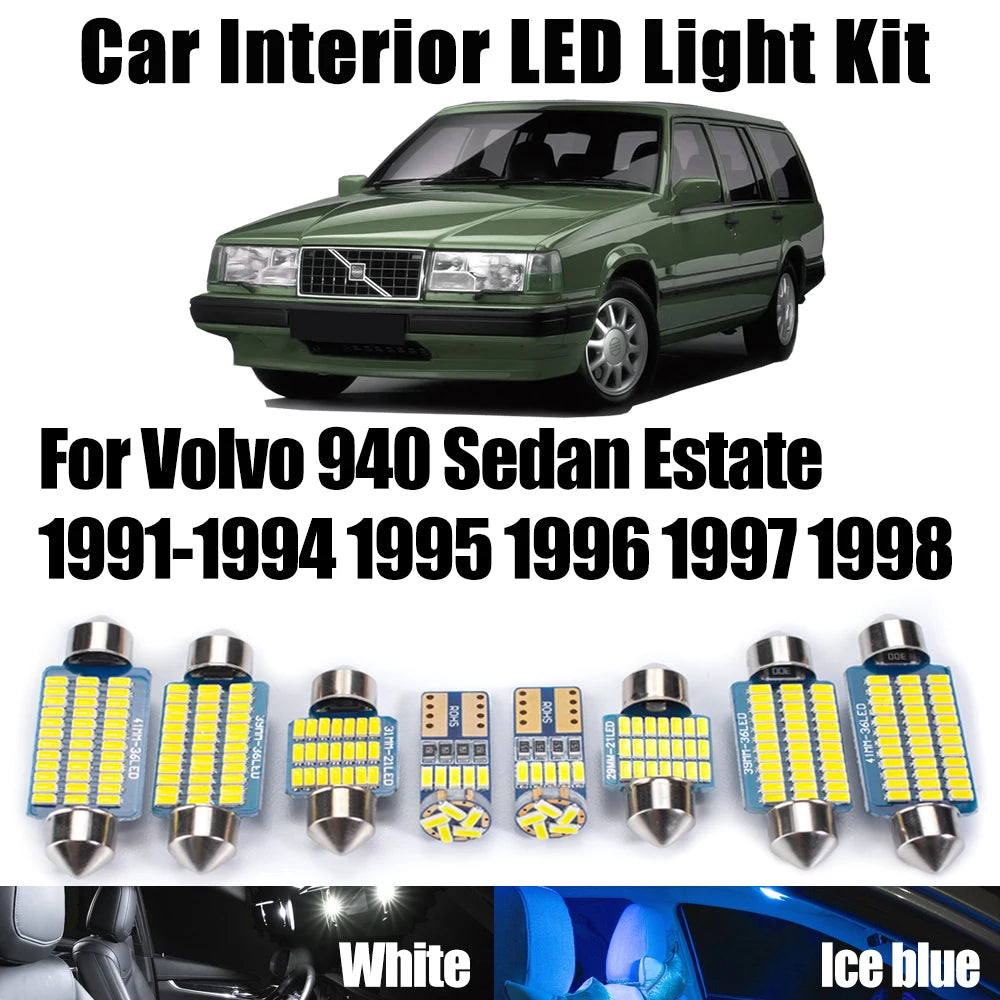 Canbus LED Interior Map Ceiling Trunk Light Kit For Volvo 940 Sedan Estate 1991- 1993 1994