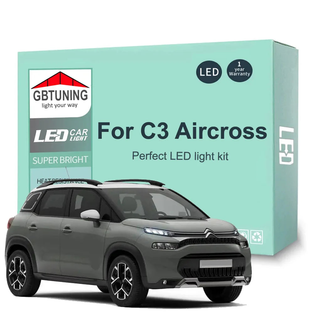 11-Piece LED Interior Light Kit for Citroen C3 Aircross - Canbus Error-Free Bulbs | AUTOKITSHOP