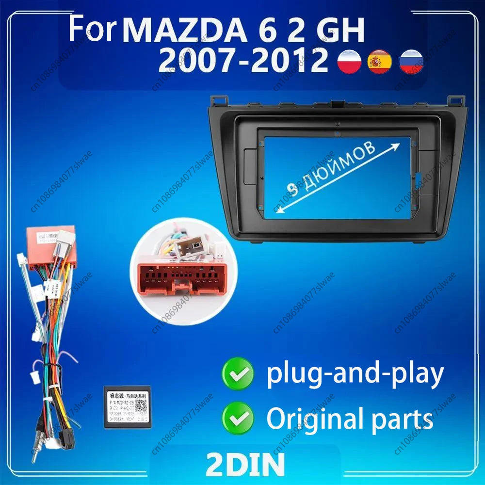 9 inch For MAZDA 6 2 GH 2007-2012 Car Radio Fascias Android MP5 Stereo Player 2Din Head Un