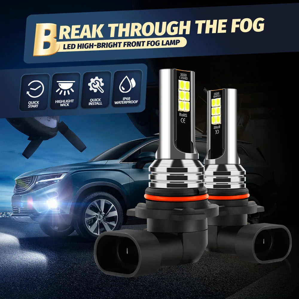 60W 9005 HB3 LED Fog Lights Bulbs 12V 20000LM Fog Lamps 6000K White For Ford F-150 F150 19