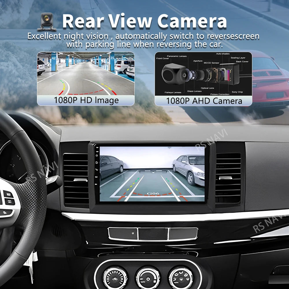 Android 16 2K QLED For Mitsubishi Lancer 10 CY 2007 - 2012 Stereo Car Radio Multimedia Vid