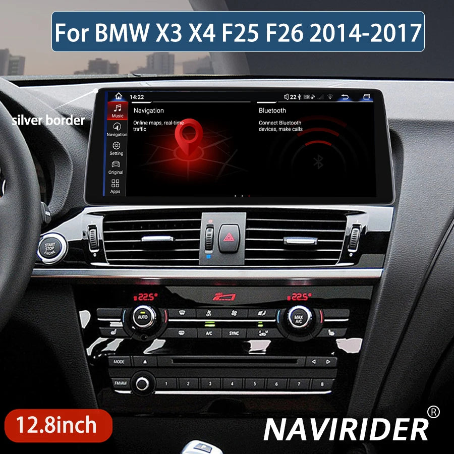 Car Multimedia Video Player Stereo Carplay 4G For BMW X3 X4 F25 F26 2014-2017 Android 14 S
