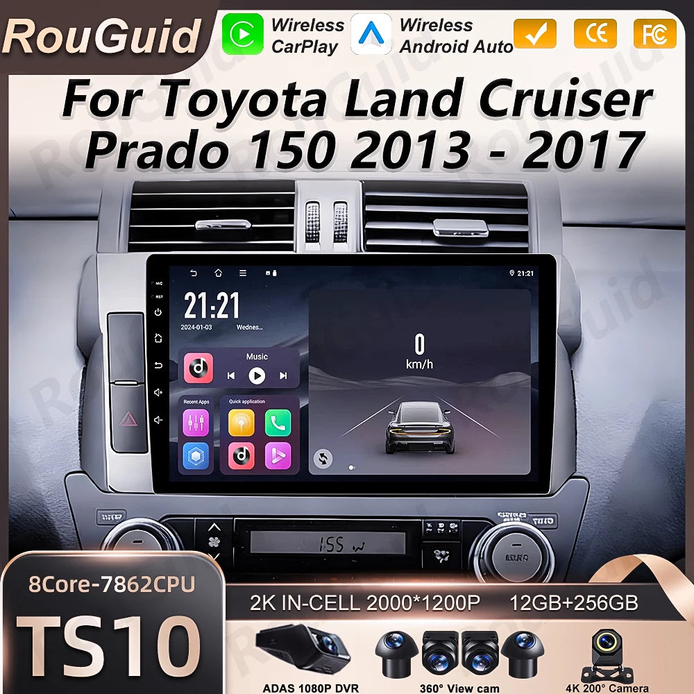 Android Car Radio For Toyota Land Cruiser Prado 150 2013 2014 2015 2016 2017 Video Navigat | AUTOKITSHOP