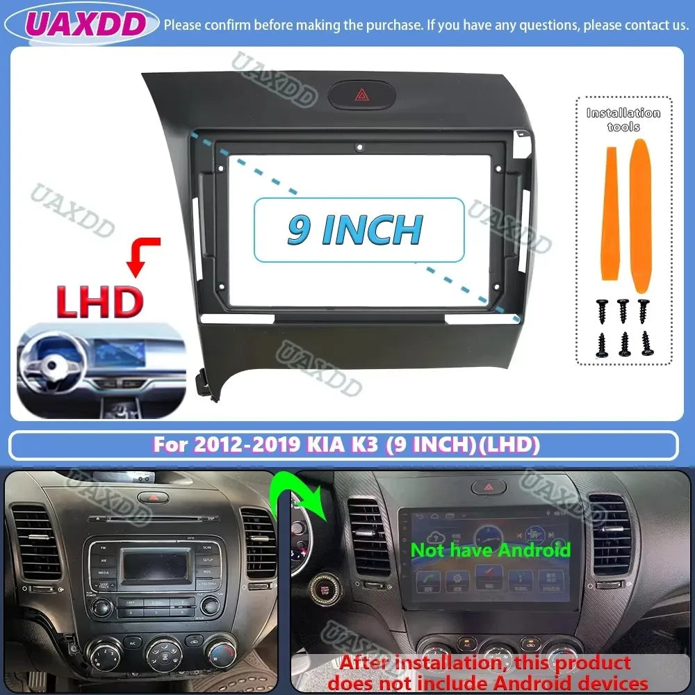 For 2012-2019 KIA K3 FORTE SHUMA Cerato 9INCH Car Android frame panel fascia cable harness