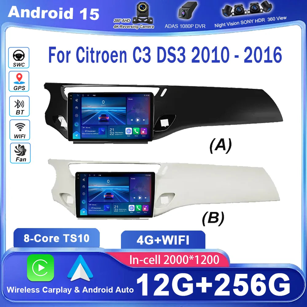 Android 15 Radio Stereo For Citroen C3 DS3 2010 2011 2012 2013 2014 2015 2016 Auto Multime