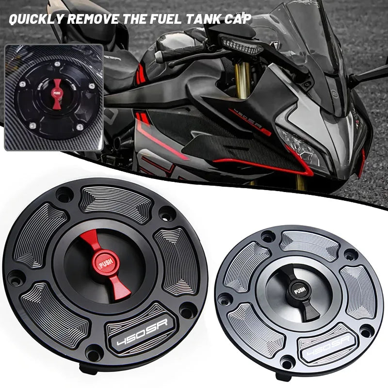 For CFMOTO 450SR 450SRS 450 SR SRS Modified Aluminum Alloy Quick Removal Gas Tank Cover Motorcyc - Automotive LED Light