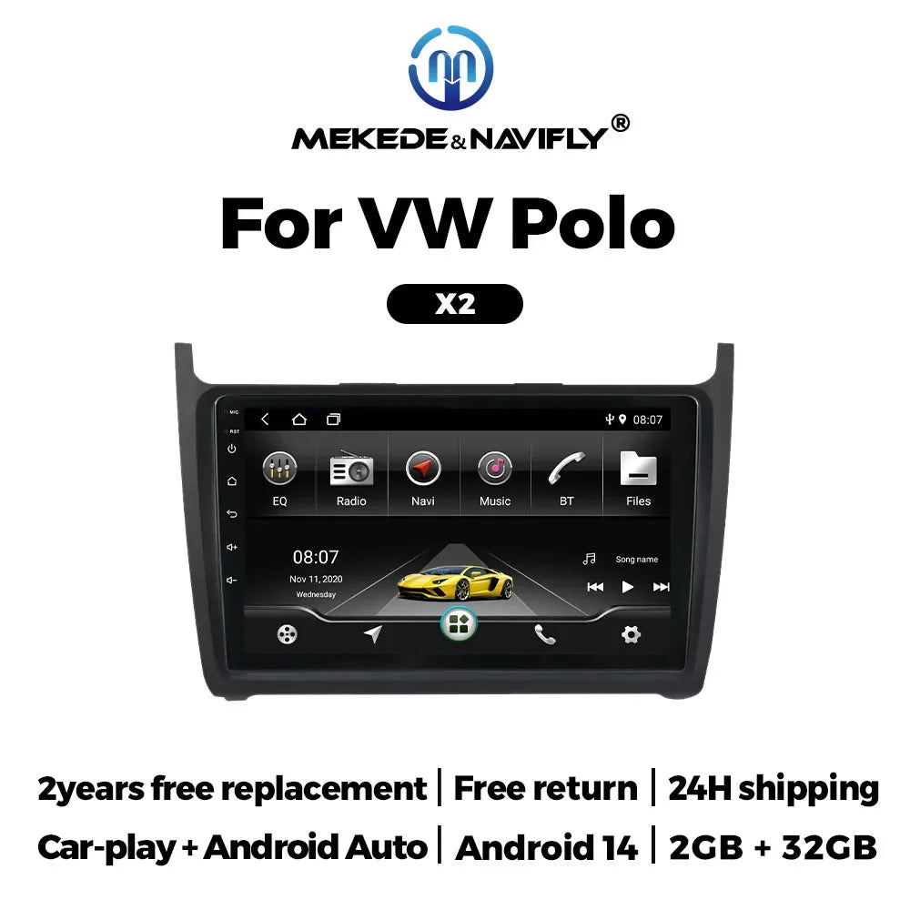 Wireless for CarPlay Android Auto for VW Polo Golf Passat 9'' Screen 4Core Car Radio Stere | AUTOKITSHOP
