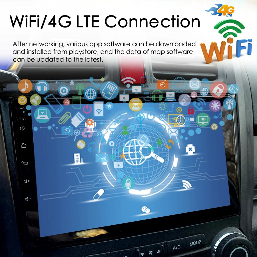 Car Radio For CR-V HONDA Crv 2010 128GB AI Voice Wireless CarPlay 2Din Radio Car GPS Navig