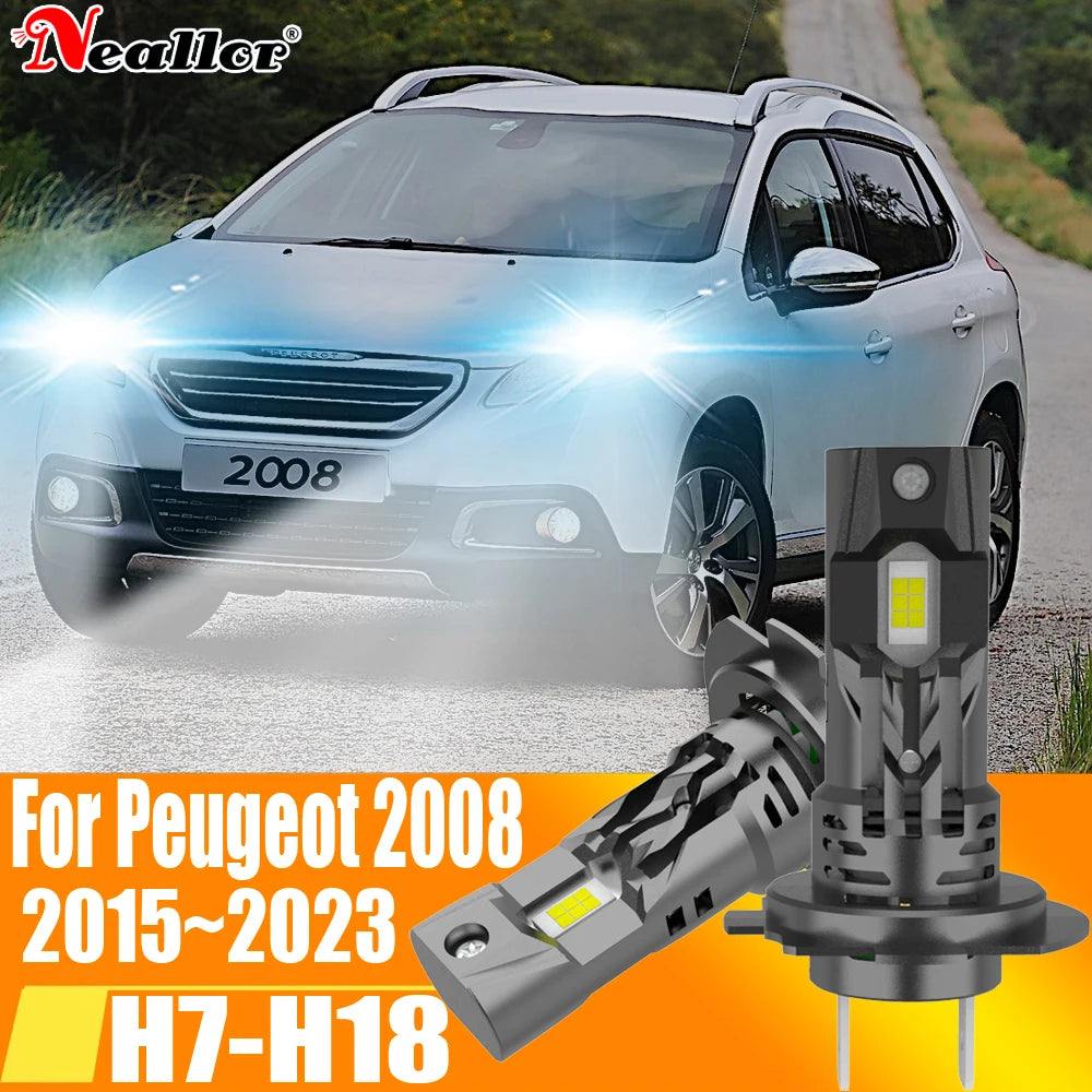 2x High Power H7 Led Headlight Canbus No Error H18 Car Bulb 6000K White Light Moto Diode L