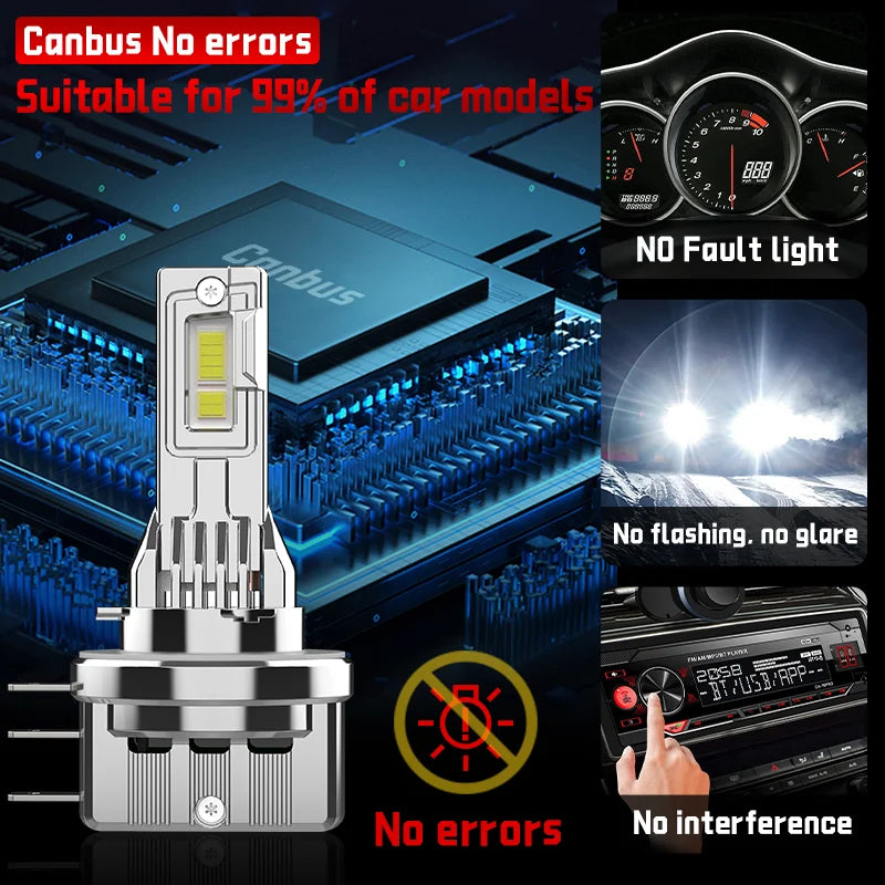 H15 All-Metal Car Headlight Bulb 60w High Beam Day Driving Running Light Car Light Auto La