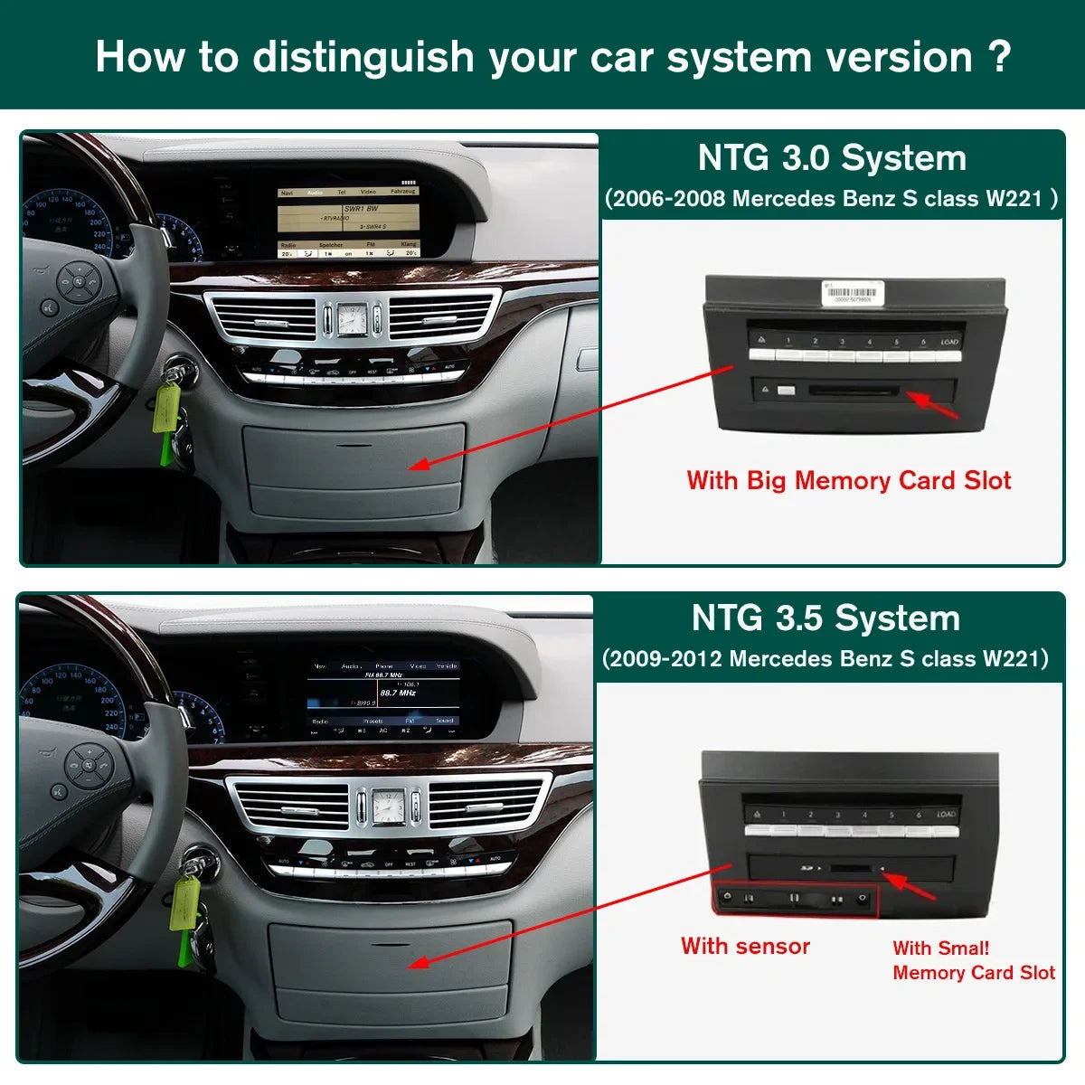 Wireless CarPlay Android Auto For Mercedes Benz S Class W221 NTG3.0/3.5 BT 10.25" Multimed | AUTOKITSHOP