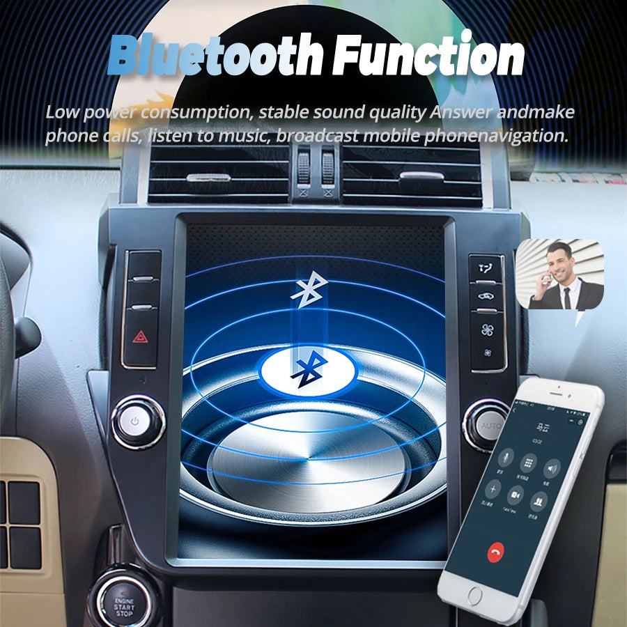 12.1inch Car Video Player GPS Navigation Tesla Screen For Toyota Land Cruiser Prado Androi