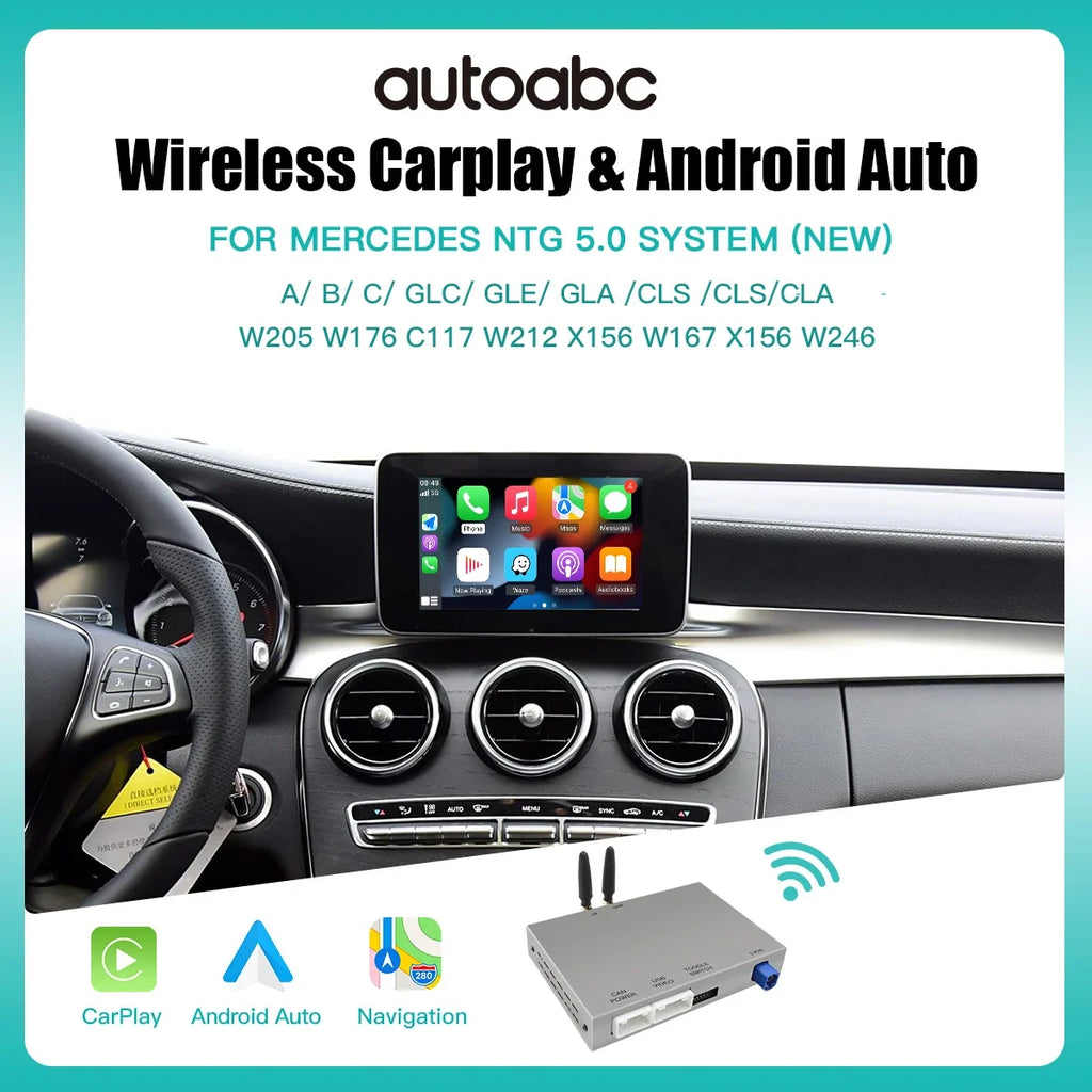 Wireless Carplay Android Auto Adapter for Mercedes Benz NTG5.0 GLC CLA GLA GLE A B E C Cla