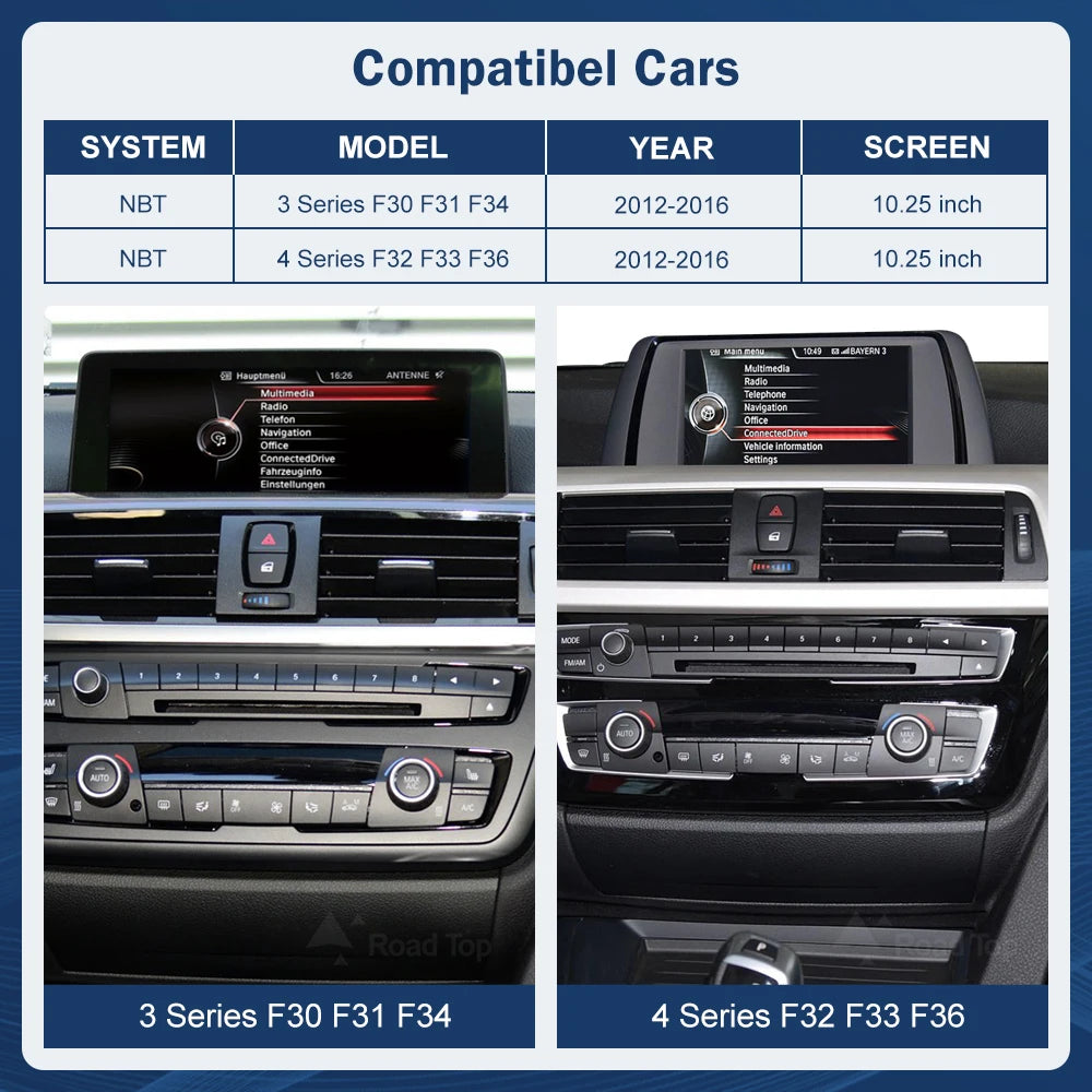 CN 10.25' Multimedia Display For BMW 3 4 Series F30 F31 F32 F33 F34 F36 2012-2016 NBT Touc | AUTOKITSHOP