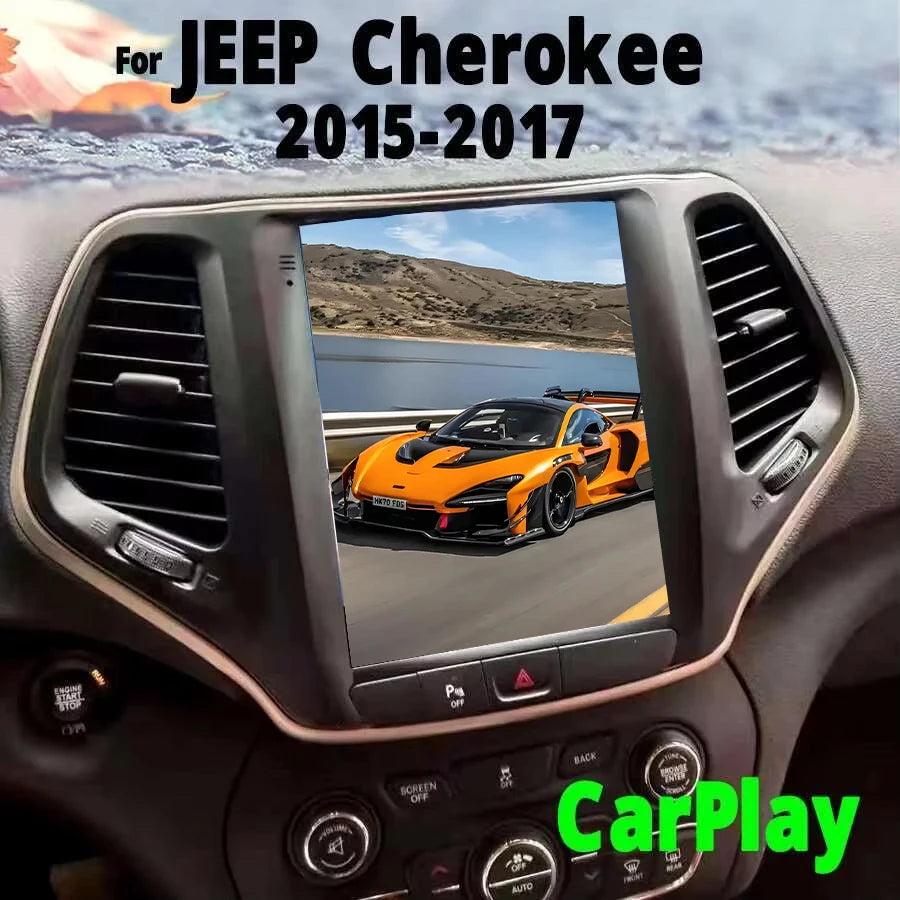 Android 14 Car Multimedia Player 10.4inch 8Core GPS For JEEP Cherokee 2013-2018 tesla styl