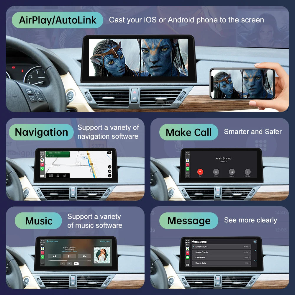 1920*720 Multimedia Touch Screen Wireless Carplay Display For BMW X1 E84 2009-2015 Head Un