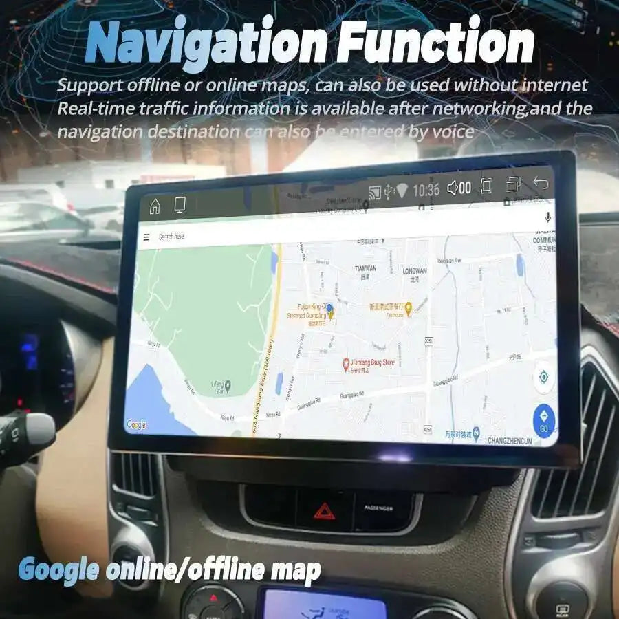 13.3" 2K Screen Android 14 For Hyundai Tucson 2013 2014 2015 Ix35 Car Radio Multimedia Vid