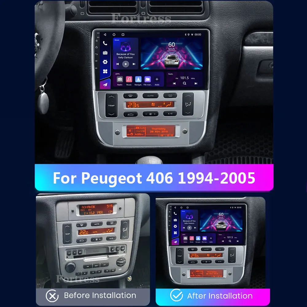 Android 16 Carplay For Peugeot 406 1995 - 2005 Car Radio Auto 4G WIFI GPS Navigation Multi