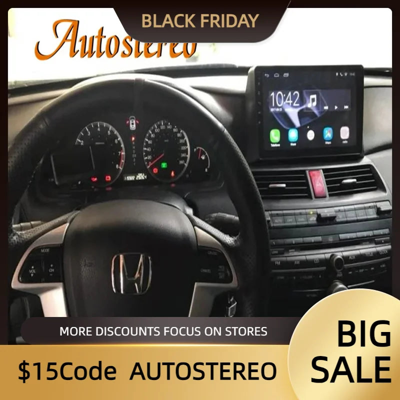 9.7 Android 14 Carplay Car Multimedia Player For Honda Accord 8 2008-2012 Car GPS Navigati