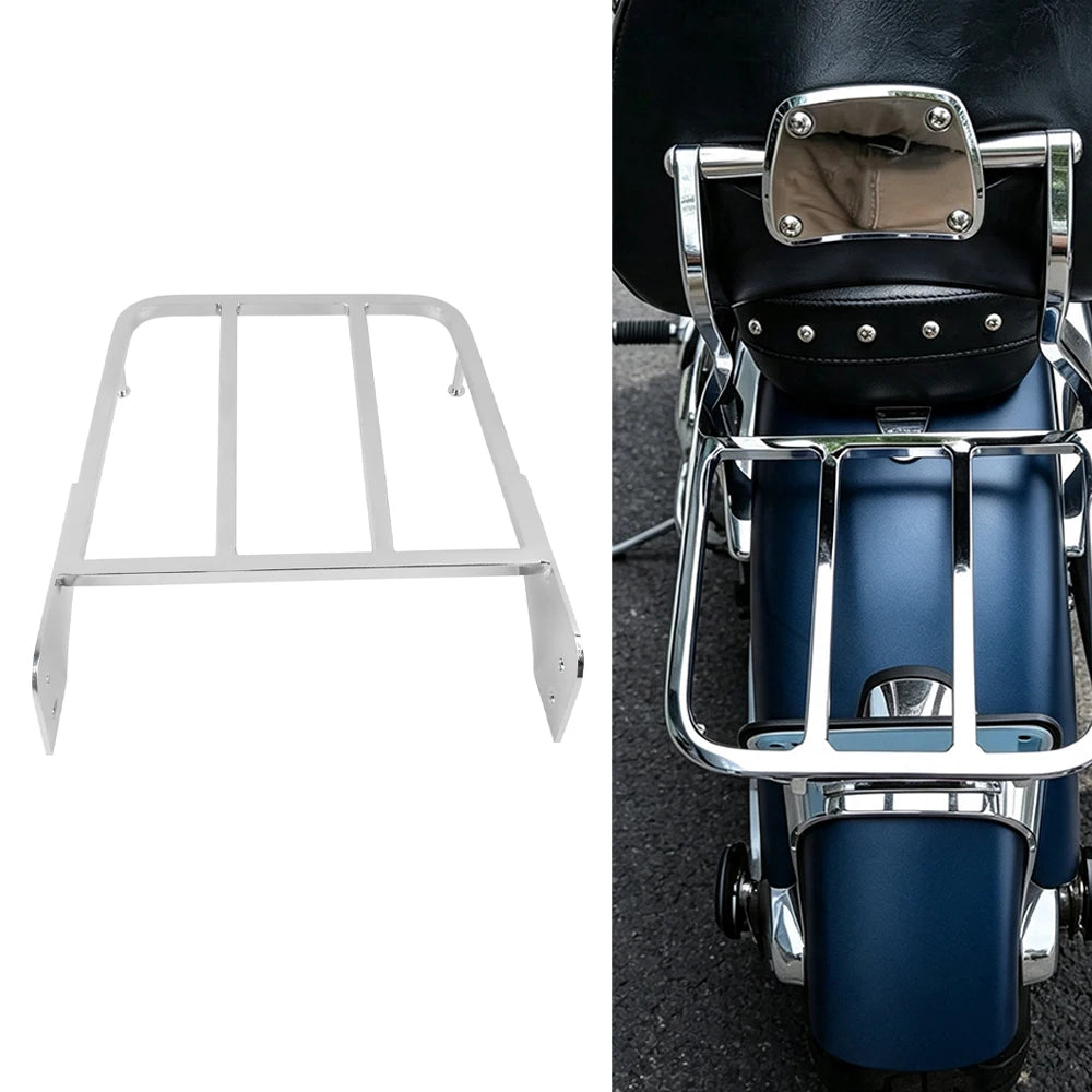 Motorcycle Chrome Sissy Bar With Rear Luggage Rack For Suzuki Intruder VL800 Bou for Suzuki M50 C50 2001-2011 - Automoti