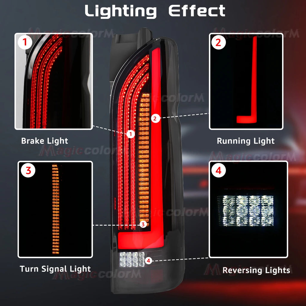 For Toyota Hiace 2005 2006 2007 2008 - 2015 2016 2017 2018 Car Tail Lamps LED Driving Turn | AUTOKITSHOP
