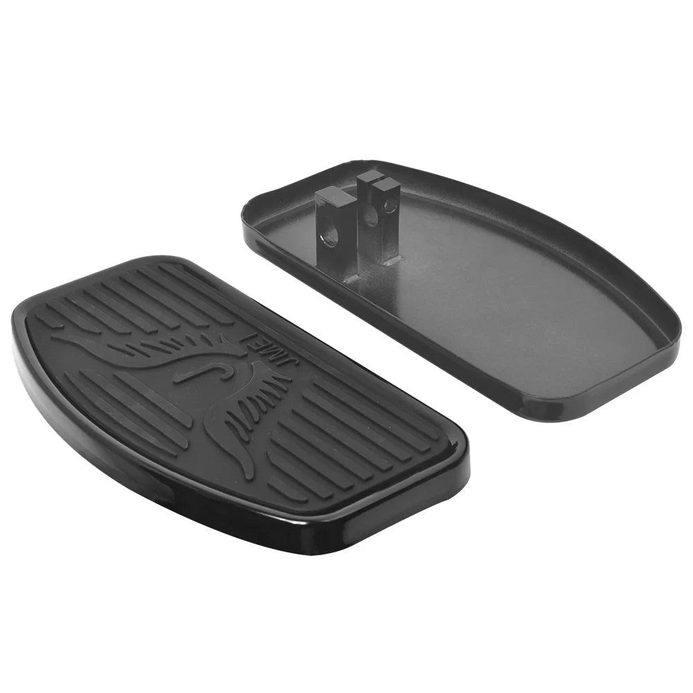 Black Front Driver Footpegs Floorboards Footrest For Honda Yamaha V-STAR XVS 400 Kawasaki Suzuki - Automotive LED Light