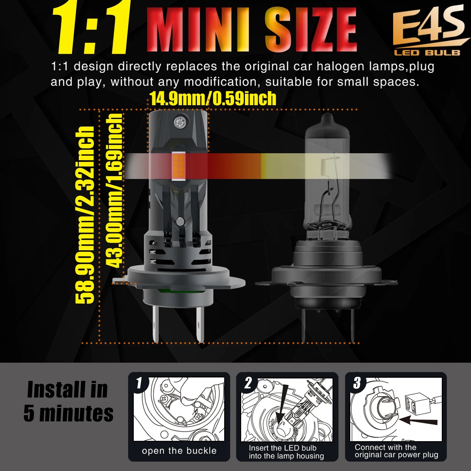 H7 Led Headlight Canbus High Power Car Bulb White Auto Fog Lights Moto Turbo Diode Lamp 12