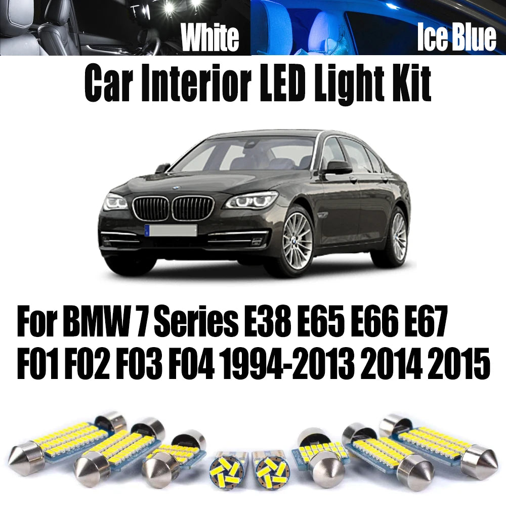 LED Interior Light Kit for BMW 7 Series E38 E65 E66 E67 F01 F02 F03 F04 1994-2013 - Canbus Dome Map Door Trunk Bulbs ...