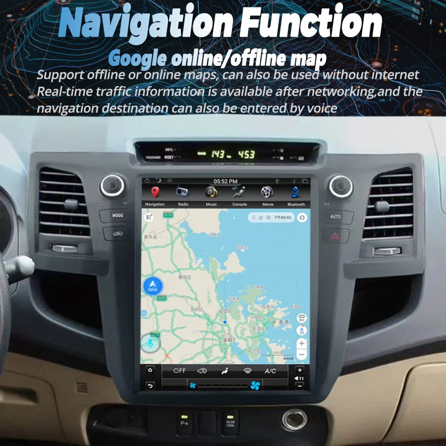 Android Vertical Screen Car Radio For Toyota Fortuner Hilux 2012- 2015 Gps Navigator Auto  | AUTOKITSHOP