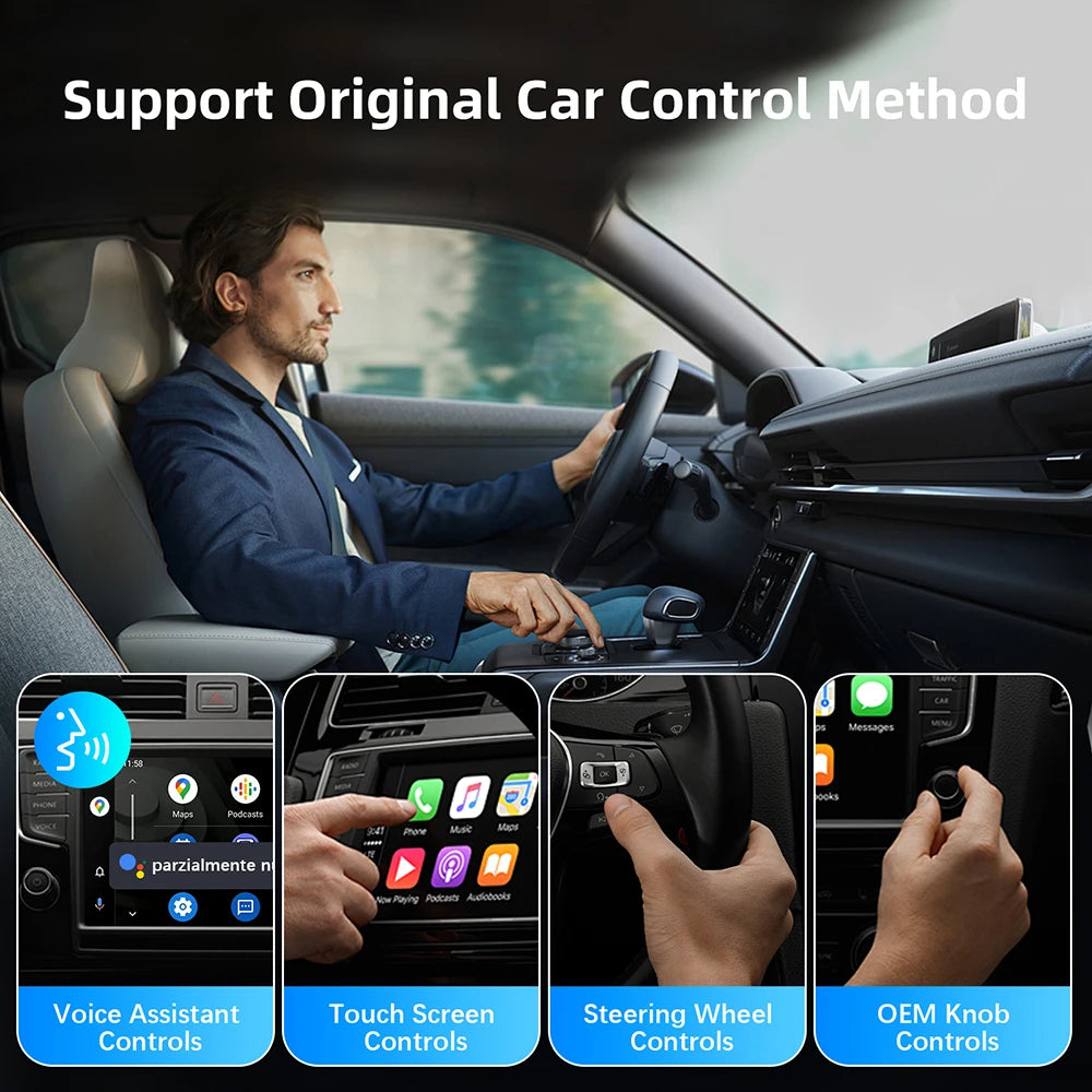Wireless Carplay Adapter Android Auto Smart Dongle Mini Box 2in1 Plug And Play For Volvo B | AUTOKITSHOP