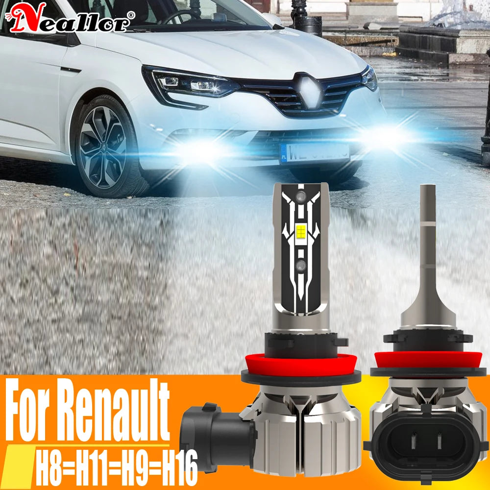 2x H11 H8 Led Fog Lights Canbus H16 H9 Car Bulb Lamp 12v 55w For Renault Megane 3 2 4 Scen